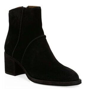 Frye Monroe Suede Seamed Ankle Boots Color: Black / Size: 9.5